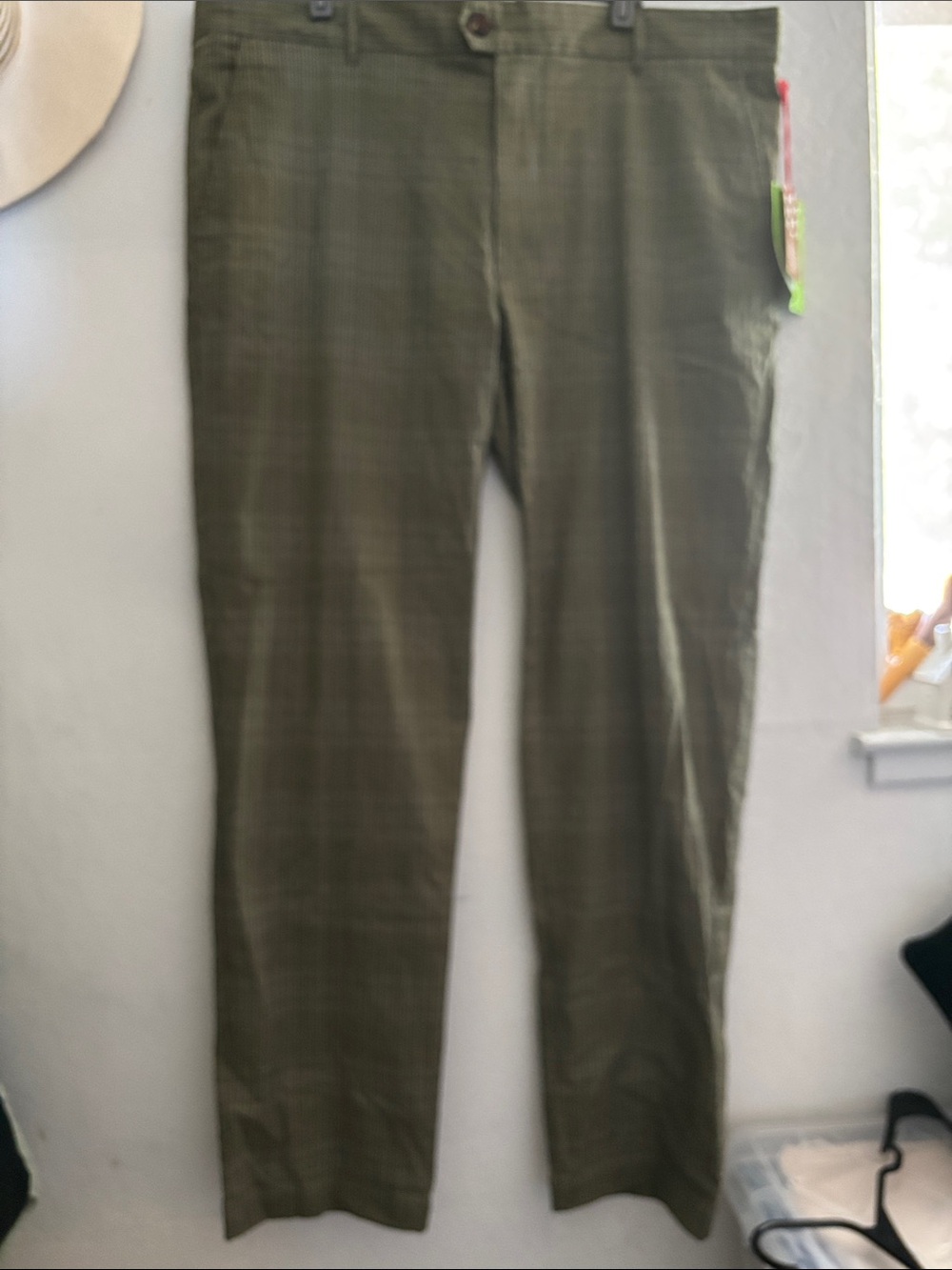 Men's Olive Green Dress Pants - Classic Straight Fit